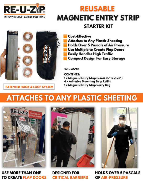 RE-U-ZIP® REUSABLE MAGNETIC ENTRY STRIP™ | STARTER KIT