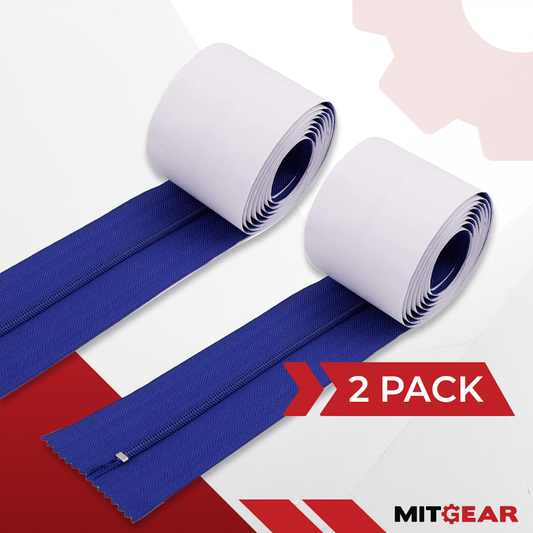 Heavy-Duty Zipper for Dust Barriers and Containments, 2-Pack, Blue