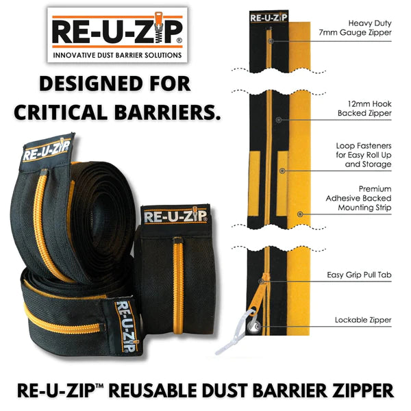 RE-U-ZIP® HEAVY-DUTY REUSABLE DUST BARRIER ZIPPER | PRO BUNDLE